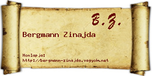 Bergmann Zinajda névjegykártya